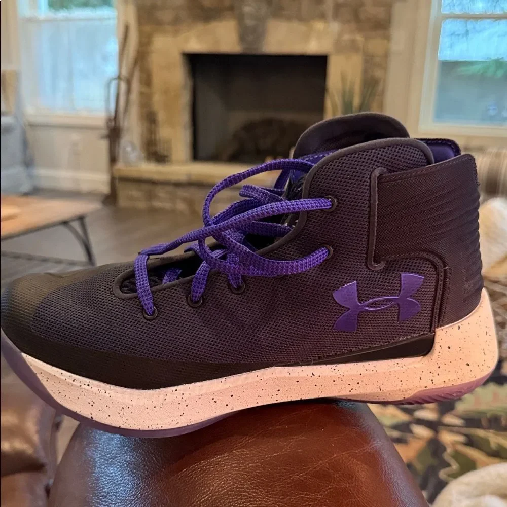 Under Armour Curry SC Mid Basketball Shoes Black Purple | Youth 7Y